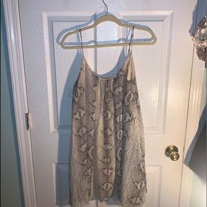 Snake print slip dress